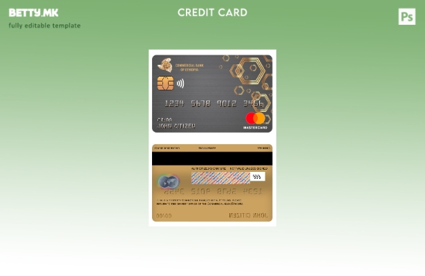 модерен стил Етиопија Шаблон за мастер картички за комерцијална банка